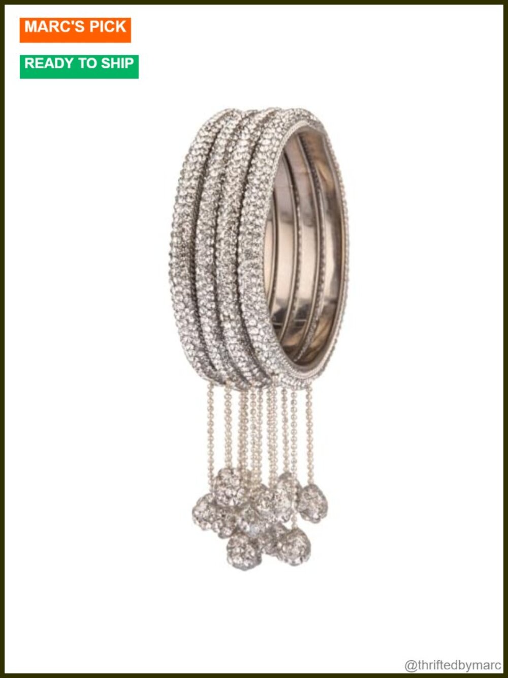 Rhinestone Crystal Bangle Set Wedding Party Bracelet Tassel Jewelry 4pc